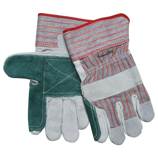 Leather Palm Gloves, Double Palm, C Grade, Cowhide, X-Large