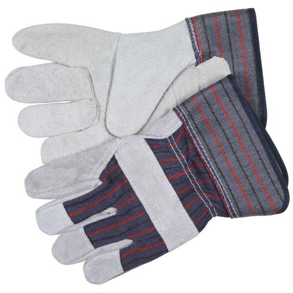 Leather Palm Gloves, C Grade, Cowhide, Medium, Leather