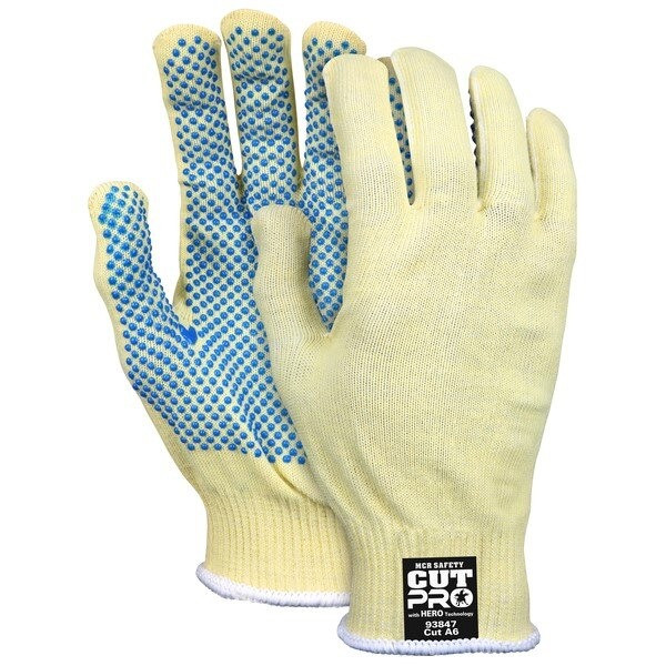 Cut Resistant Gloves, Kevlar/Steel, Medium, Blue/Yellow