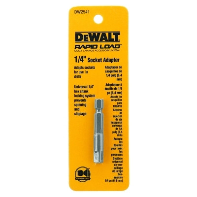 DeWalt DW2541 Socket Adapters, 1/4 in Drive,  1/4 in Hex to 1/4 in Socket