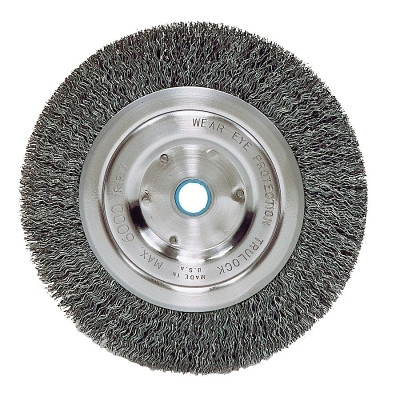 Weiler 36000 Vortec Pro Crimped Wire Wheel, 6 in D, .014 Carbon Steel, 6,000 rpm, Retail Pk