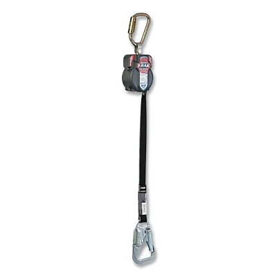 Miller by PIP MFLET175FT TurboLite T-BAK MAX Smooth Edge Personal Fall Limiter, 7.5 ft, Vectran Web, Steel Tie-Back Snap Hook, 420 lb, Single Leg