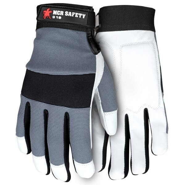 Mechanics Gloves, X-Large, Leather, White