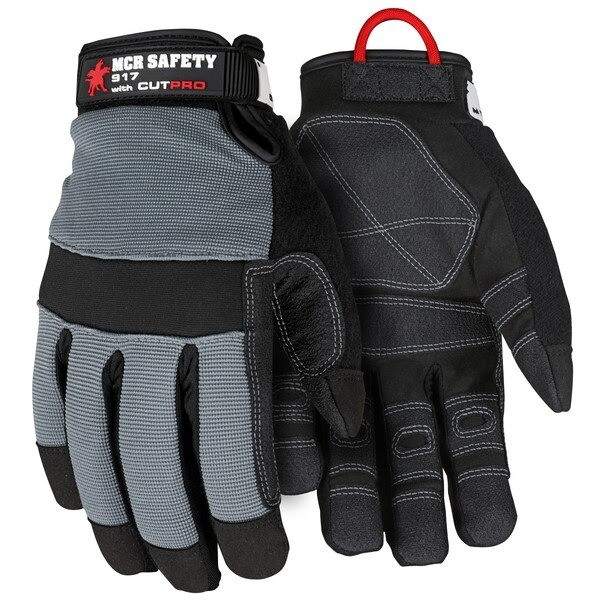 Mechanics Gloves, 2X-Large, Synthetic, Gray