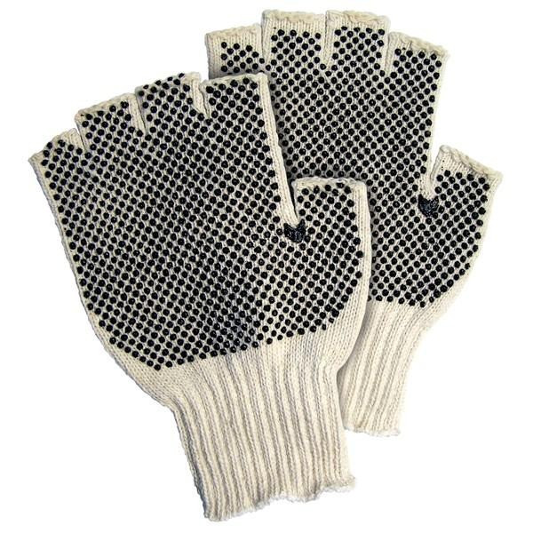 Gloves, Fingerless, Small, Cotton Polyester Blend, Natural