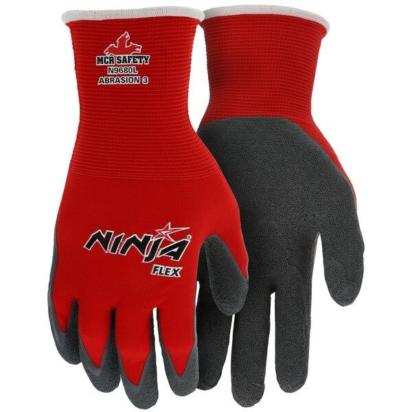 Gloves, Ninja, Large, Nylon, Gray, Knit Wrist Cuff
