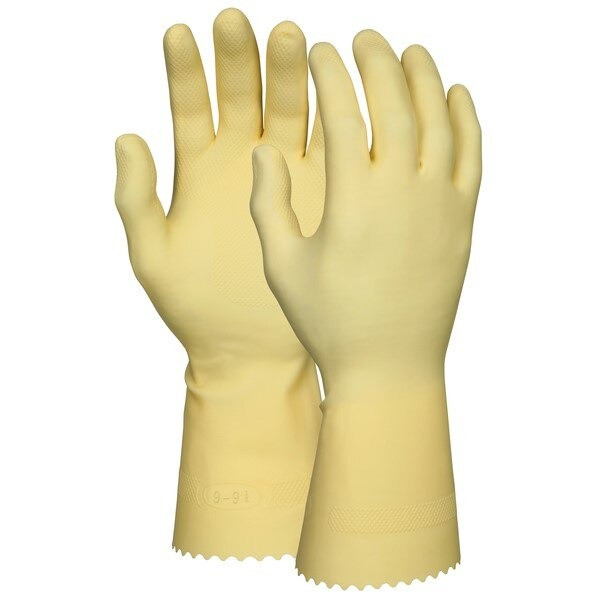 Gloves, Canners, X-Large, Latex, Amber, 12 Inch L