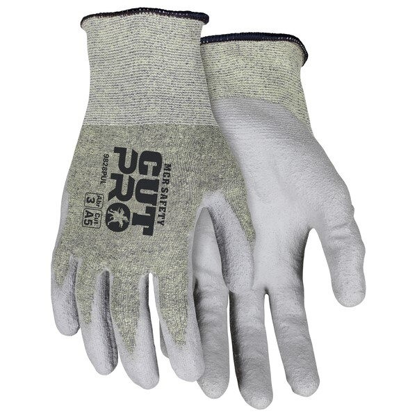 Cut Resistant Gloves, X-Large, Gray/Gold, 18 ga THK