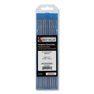Best Welds 3327GL2 2% Lanthanated Tungsten Electrode, 3/32 in x 7 in, 10 PK