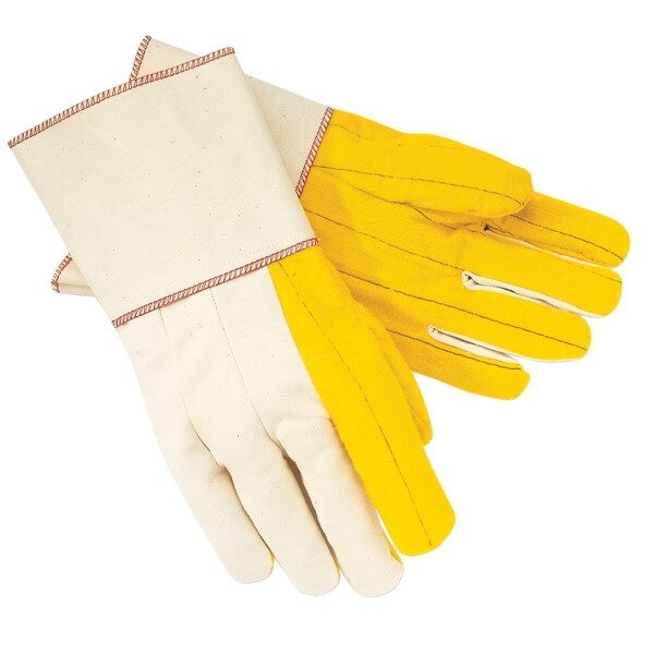 Gloves, Golden Chore, Large, Canvas, Yellow, Gauntlet Cuff