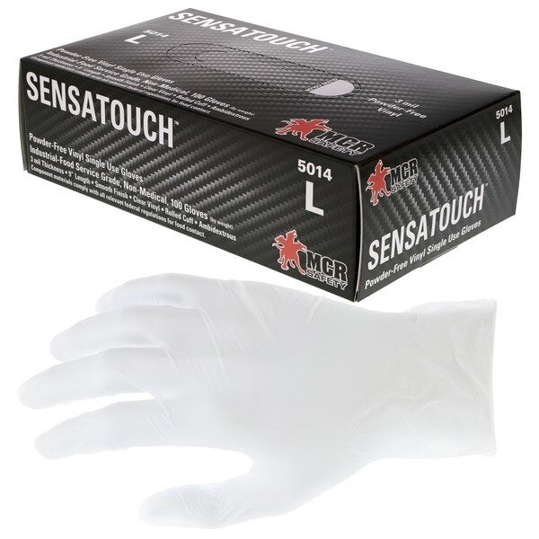 Disposable Gloves, SensaGuard, Medium, Vinyl, 3 Mil THK