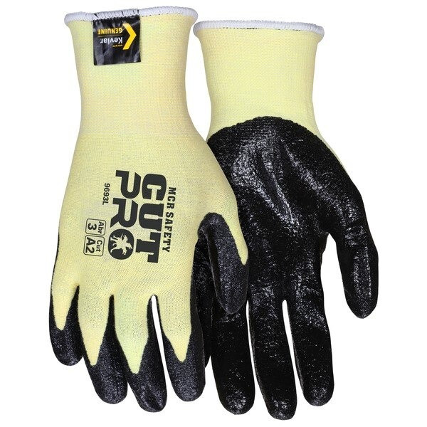 Cut Resistant Gloves, UltraTech, Kevlar, Large, Black