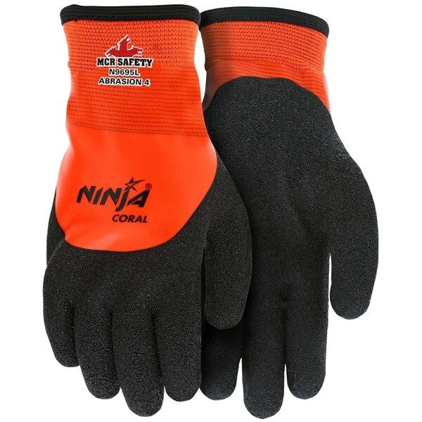 Gloves, Ninja, 2X-Large, Nitrile, Black, Knit Wrist Cuff