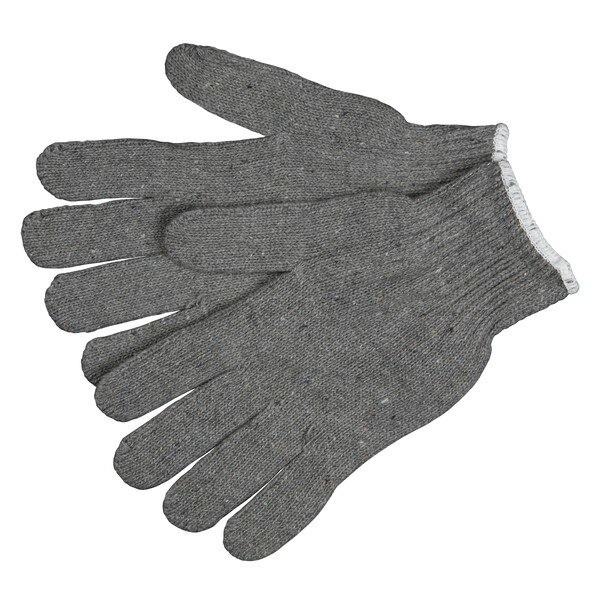 Gloves, Heavy Weight, Large, Cotton Polyester Blend, Gray