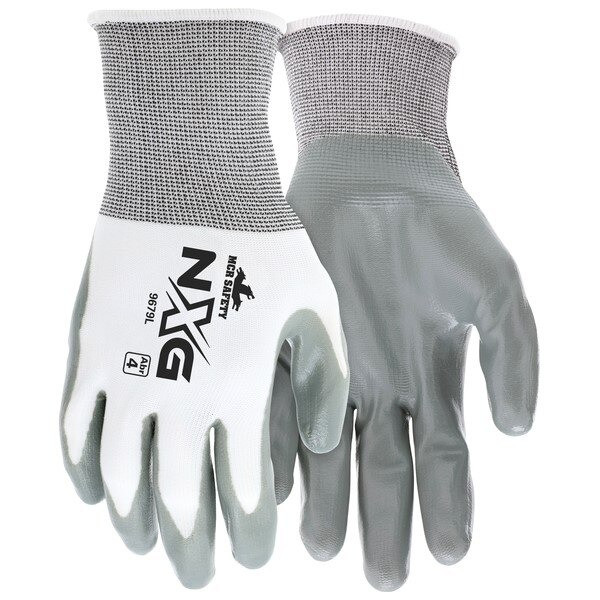 Gloves, Memphis, Large, Nylon, Gray, Knit Wrist Cuff