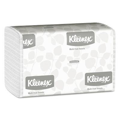 Kimberly-Clark Professional 01890 Kleenex Towel, White, Multi-Fold, 9.2 in W x 9.4 in L, 150 Sheets per Pack, 1 Ply