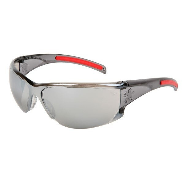 Safety Glasses, HK1 Series, Silver Mirror Lens, Smoke Temple