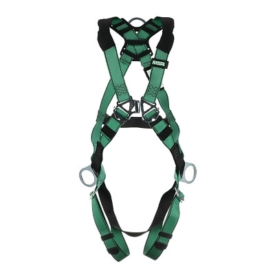 MSA 10197231 V-FORM Full-Body Harness, Back/Hips D-Rings, X-Large, Chest/Qwik-Fit Leg Buckles