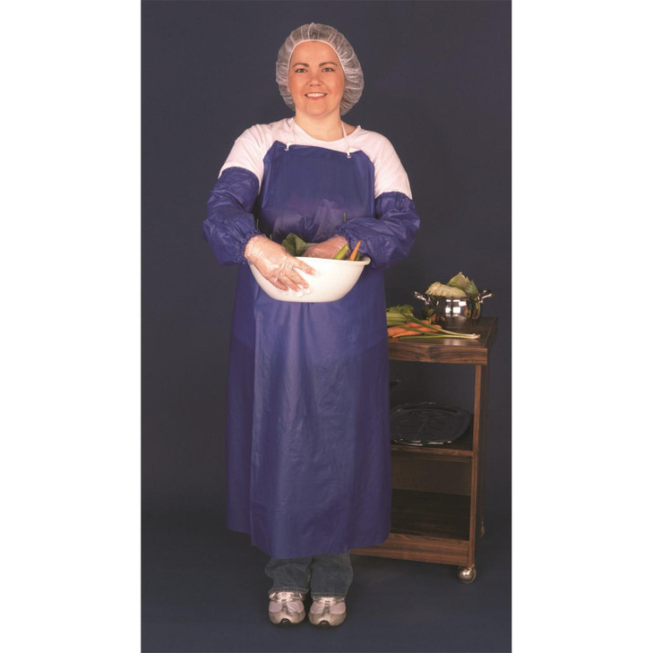 6 mil, Blue, Vinyl Apron, Raw Edge, 35" X 45"