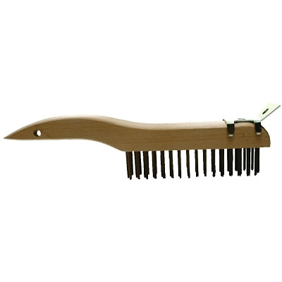 Advance Brush 85034 Shoe Handle Scratch Brushes, 10 1/4", 4X16 Rows, Carbon Steel Wire, Wood Handle