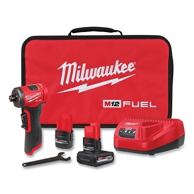 Milwaukee Tool 3485-22 M12 FUEL 1/4 in Right Angle Die Grinder, 0.4 hp, 12 V, 20000 RPM, Kit with 1-M12 REDLITHIUM HIGH OUTPUT CP2.5 Battery Pack