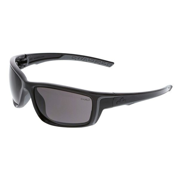 Safety Glasses, Swagger SR4 Series, Gray Lens, Black Temple
