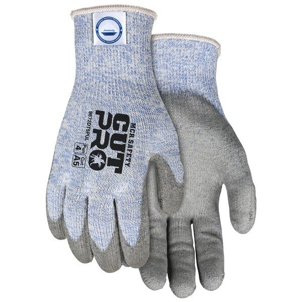 Cut Resistant Gloves, Dyneema, X-Large, Gray, 10 ga THK