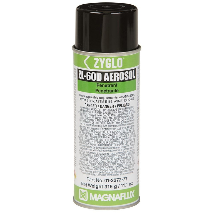 Penetrant, ZL-60D, Level 2, Fluorescent, Water Washable, Aerosol Can