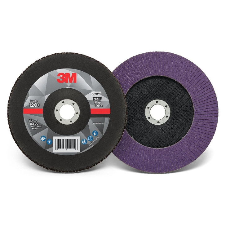 Disc, 769F, Coated, 7 Inch Dia, 120 Grit, Flap, T27, 5/CS