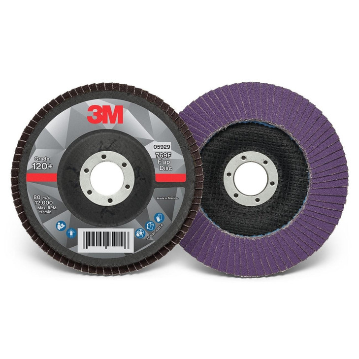 Disc, 769F, Coated, 5 Inch Dia, 120 Grit, Flap, T29, 10/CS