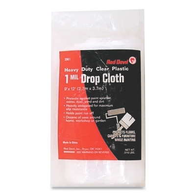Red Devil 3961 Plastic Drop Cloth 9 Ft X 12 Ft 1 Mil Light Duty Paint Protection