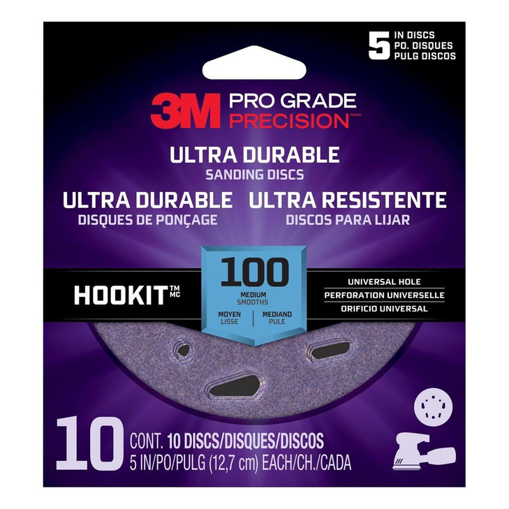 Disc, Pro Grade Precision™, 5 Inch Dia, 100 Grit, 10/PK, 9 PK/CS