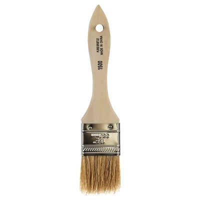 Linzer 1500112 White Chinese Bristle Paint Brush, 5/16 in Thick x 1-1/2 in W, Wood Handle