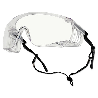 Bolle Safety 40054 Override Safety Glasses, Clear Poly Anti-Fog/Anti-Scratch Lens, Black Frame