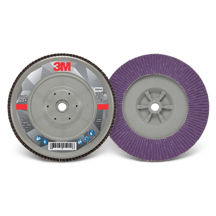 Disc, Quick Change, 769F, Coated, 7 Inch Dia, 60 Grit, Flap, 5/CS