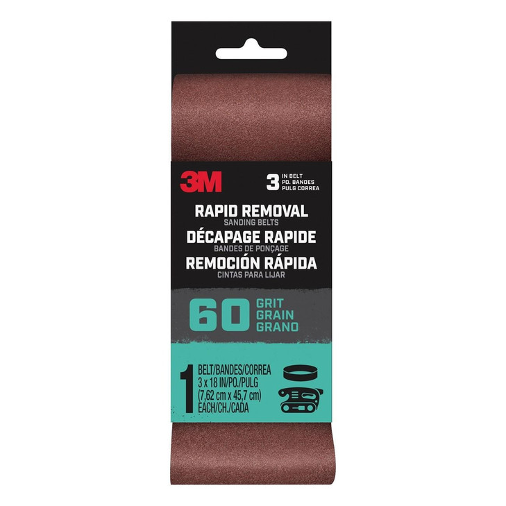 Belt, Rapid Removal, 18 Inch L, 3 Inch W, 60 Grit, 10/CS