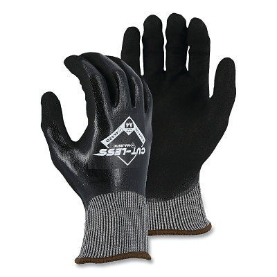 Majestic 35-6475/L Cut-Less Korplex Gloves, Cut A4, Large, Black