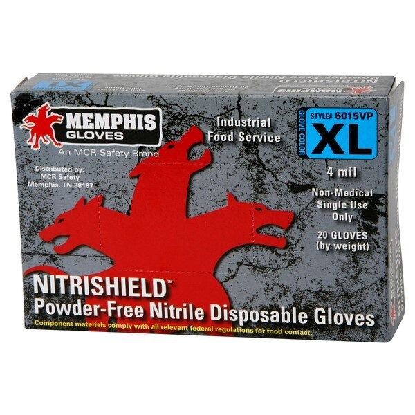Disposable Gloves, NitriShield, X-Large, Nitrile, Blue