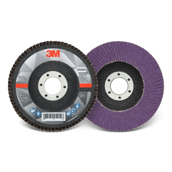 Disc, 769F, Coated, 4 1/2 Inch Dia, 80 Grit, Flap, T27, 10/CS