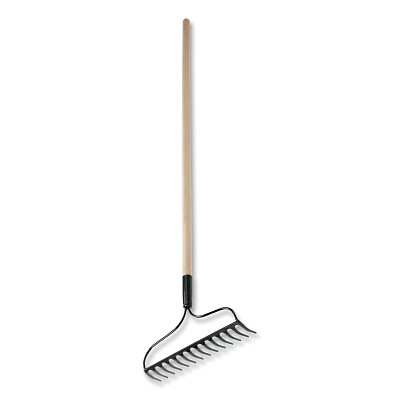 TRUE TEMPER 1881600 Eagle Bow Style Garden Rake, 14 in Forged Steel Blade, 48 in White Ash Handle