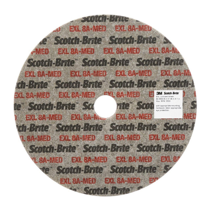 Wheel, Unitized, 8 Inch Dia, AO, 1 Inch Arbor, Medium Grit, 4/CS
