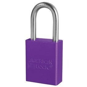 Padlock, Aluminum, 1-1/2 Inch Size, Keyed Alike, Purple