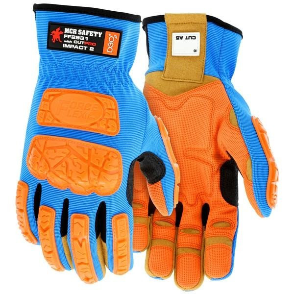 Mechanics Gloves, ForceFlex, X-Large, Synthetic, Aqua Blue