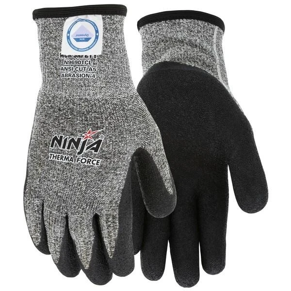 Cut Resistant Gloves, Ninja, Dyneema/Acrylic, X-Large, Black