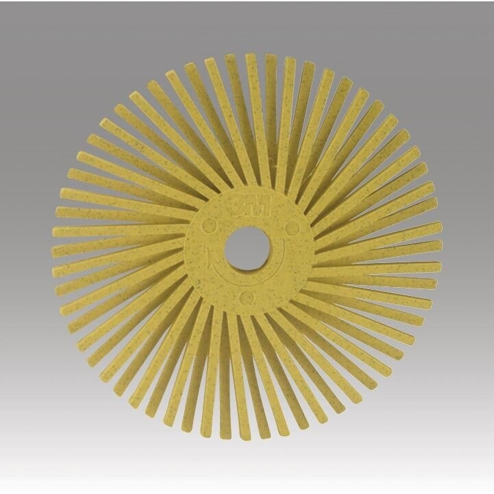 Bristle Disc, 3/4 Inch Dia, 80 Grit, Ceramic, Curved, Yellow, 5600/CS