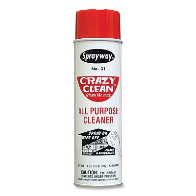 Sprayway SW031 Crazy Clean All Purpose Cleaner, 20 oz Aerosol Can