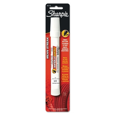 Sharpie 85118PP Mean Streak Permanent Marking Stick, White, Bullet Tip, 1 Count