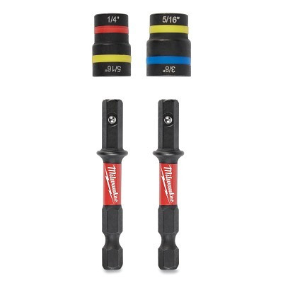 Milwaukee Tool 49-66-4565 SHOCKWAVE Impact Duty QUIK-CLEAR Magnetic Nut Driver Set, Hex Tip, SAE Measuring