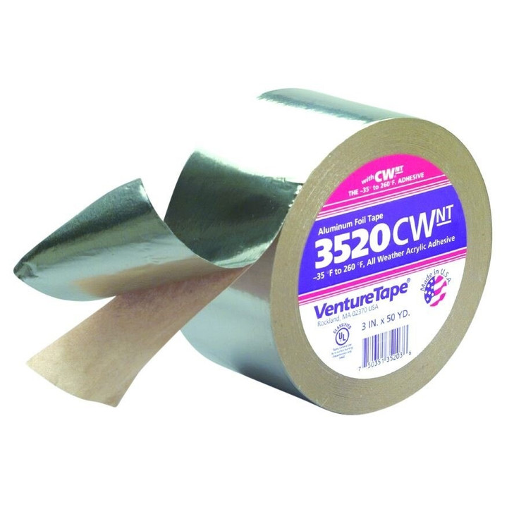 Foil Tape, Venture Tape™, 3520CW, Silver, 2.83 Inch W, 16 RL/CS