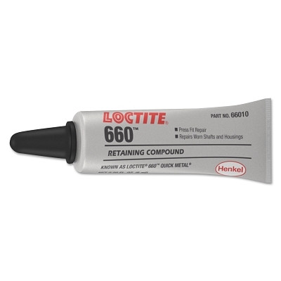 Loctite 209765 660 Quick Metal Retaining Compound, 6 mL Tube, Silver, 3,300 psi